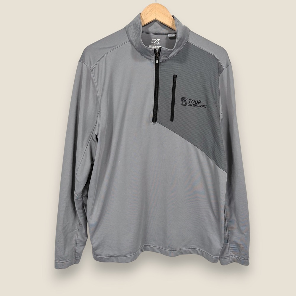 Georgia Bulldogs Tour Championship PGA Half Zip Pullover Men Medium Gray Pocket